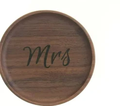 Mrs. Wooden Ring Holder Dish, Gift for Bride to Be, Wood Jewelry Tray (Mrs)