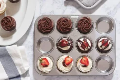 Muffin and Cupcake Pan, 12 Standard Cup, Stainless Steel