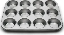 Muffin and Cupcake Pan, 12 Standard Cup, Stainless Steel