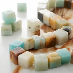 Multicolor Amazonite Cube Beads by Bead Landing™