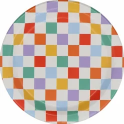 7" Multicolor Check Snack Plates, 10ct. by Celebrate It™