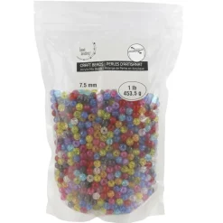 Multicolor Crackle Acrylic Round Beads, 7.5mm by Bead Landing™