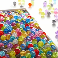Multicolor Crackle Acrylic Round Beads, 7.5mm by Bead Landing™
