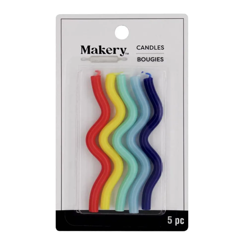 Multicolor Curly Candles, 5ct. by Makery™