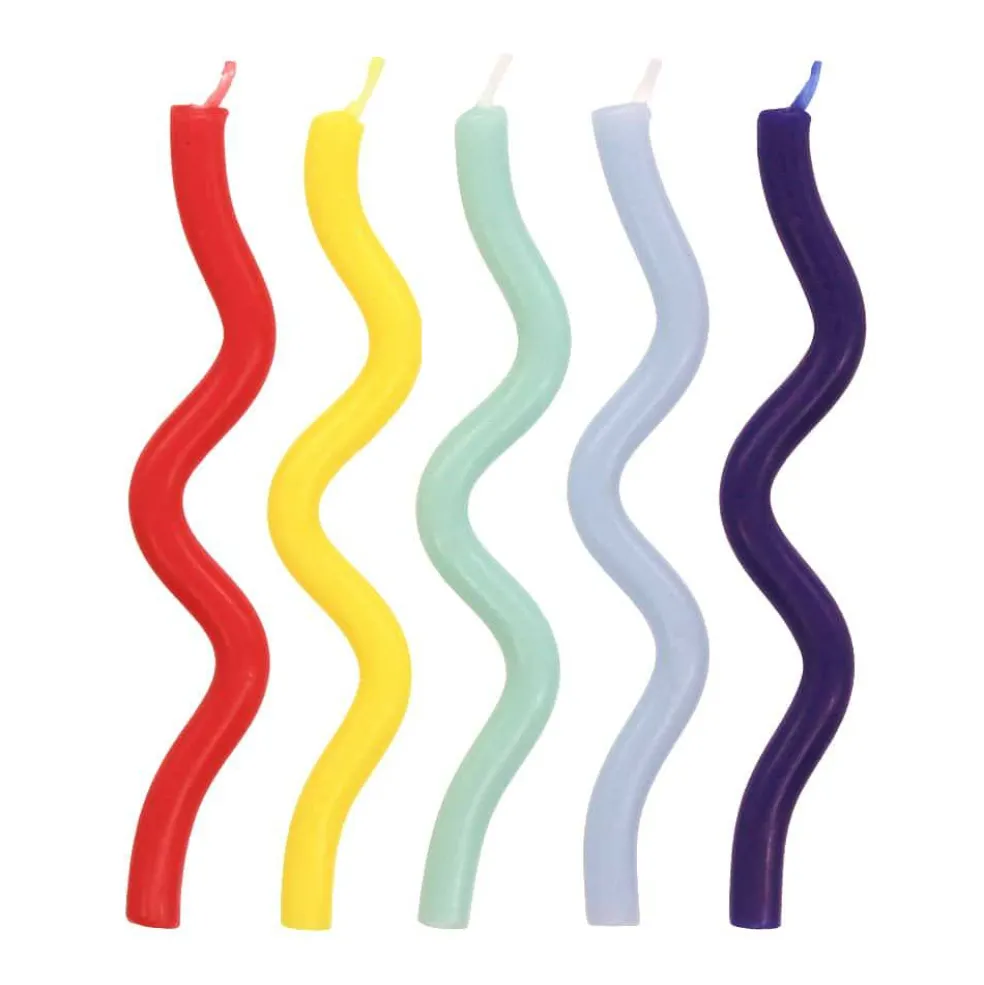 Multicolor Curly Candles, 5ct. by Makery™