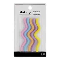 Multicolor Curly Candles, 5ct. by Makery™