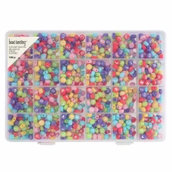 Multicolored Alphabet Round Beads, 7mm by Bead Landing™
