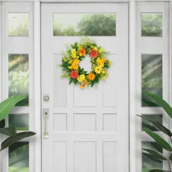 24'' Multicolored Chrysanthemum Floral Wreath