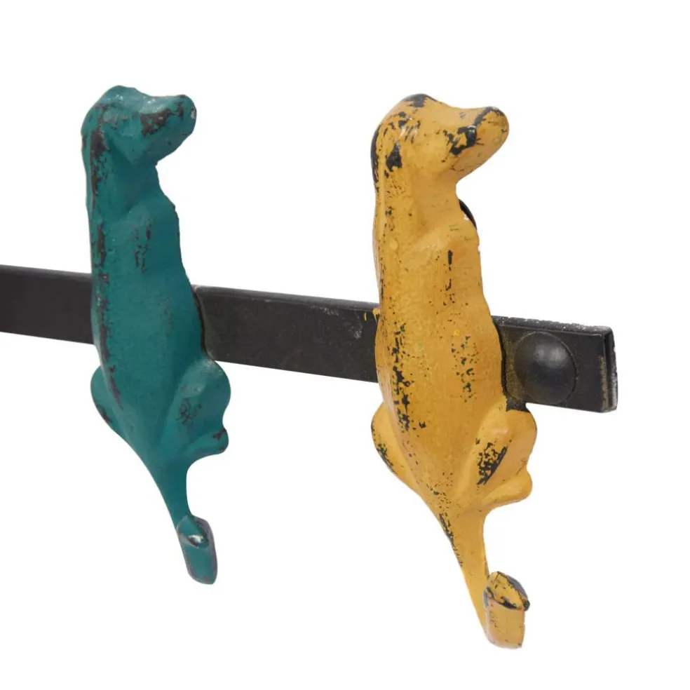 Multi Colored Metal Farmhouse Wall Hook, 5" x 19" x 1"