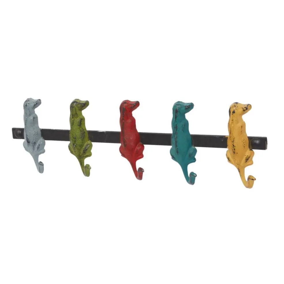 Multi Colored Metal Farmhouse Wall Hook, 5" x 19" x 1"