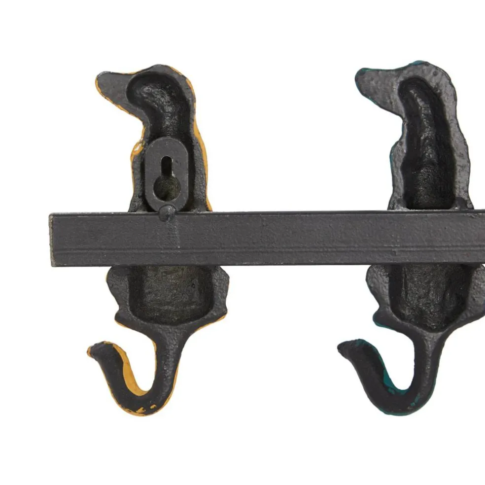 Multi Colored Metal Farmhouse Wall Hook, 5" x 19" x 1"