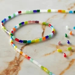 Multicolor Faceted Glass Tube Beads, 4mm by Bead Landing™