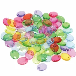Multicolor Faceted Oval Plastic Beads by Creatology™, 12mm x 15.5mm