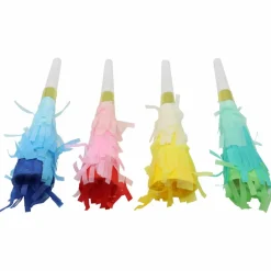 7" Multicolor Fringe Party Horns, 4ct. by Celebrate It™