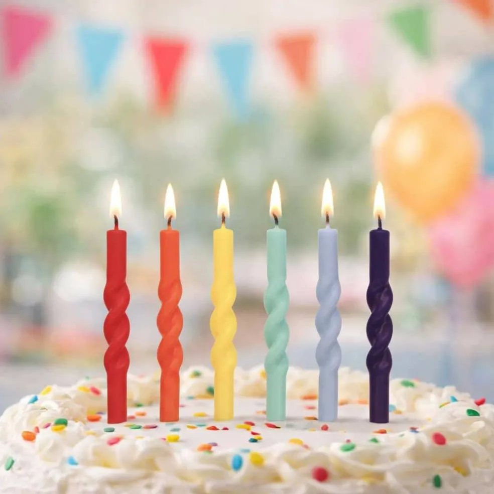 Multicolor Spiral Candles, 6ct. by Makery™