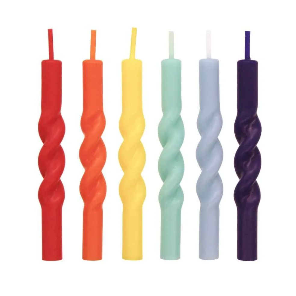 Multicolor Spiral Candles, 6ct. by Makery™