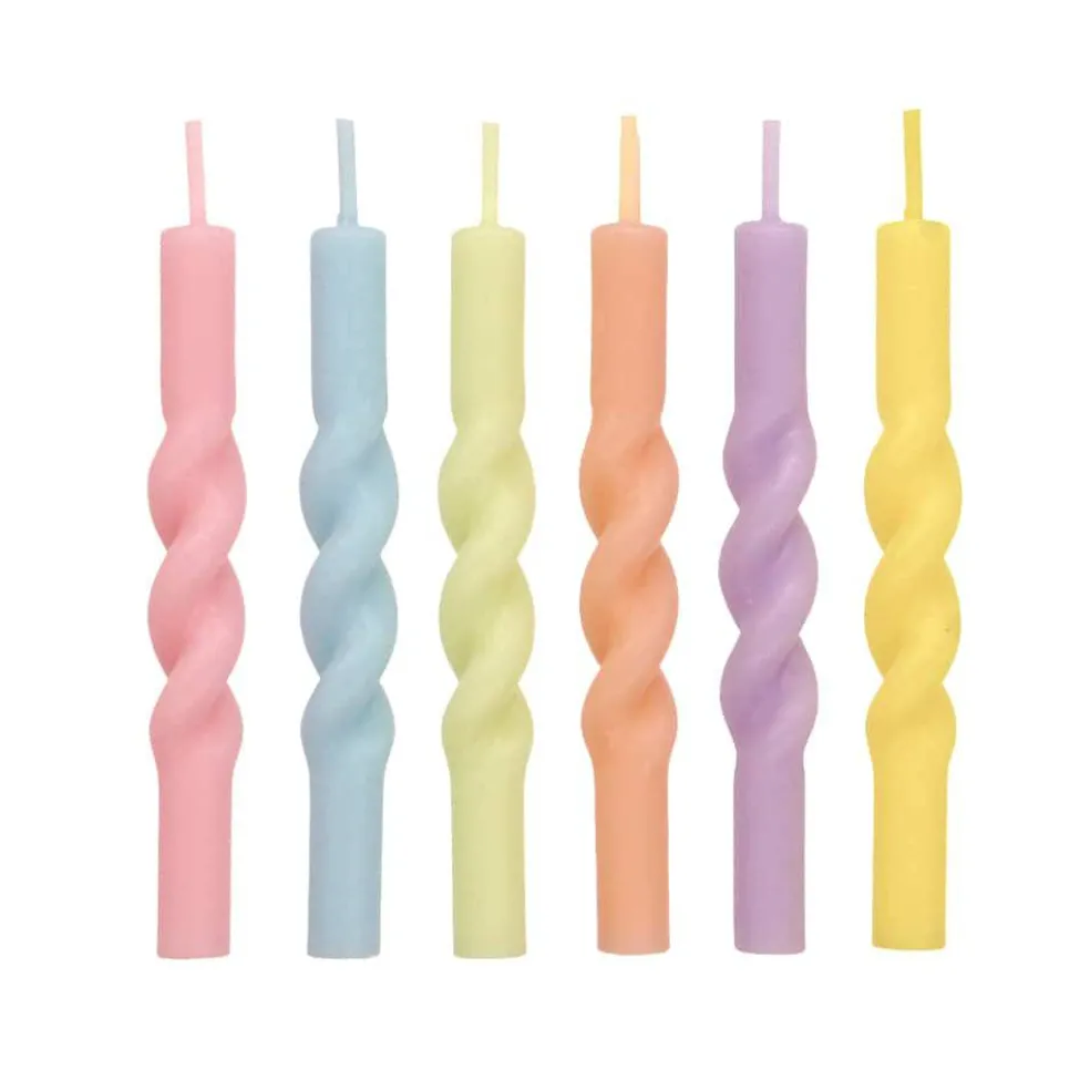 Multicolor Spiral Candles, 6ct. by Makery™