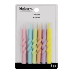 Multicolor Spiral Candles, 6ct. by Makery™