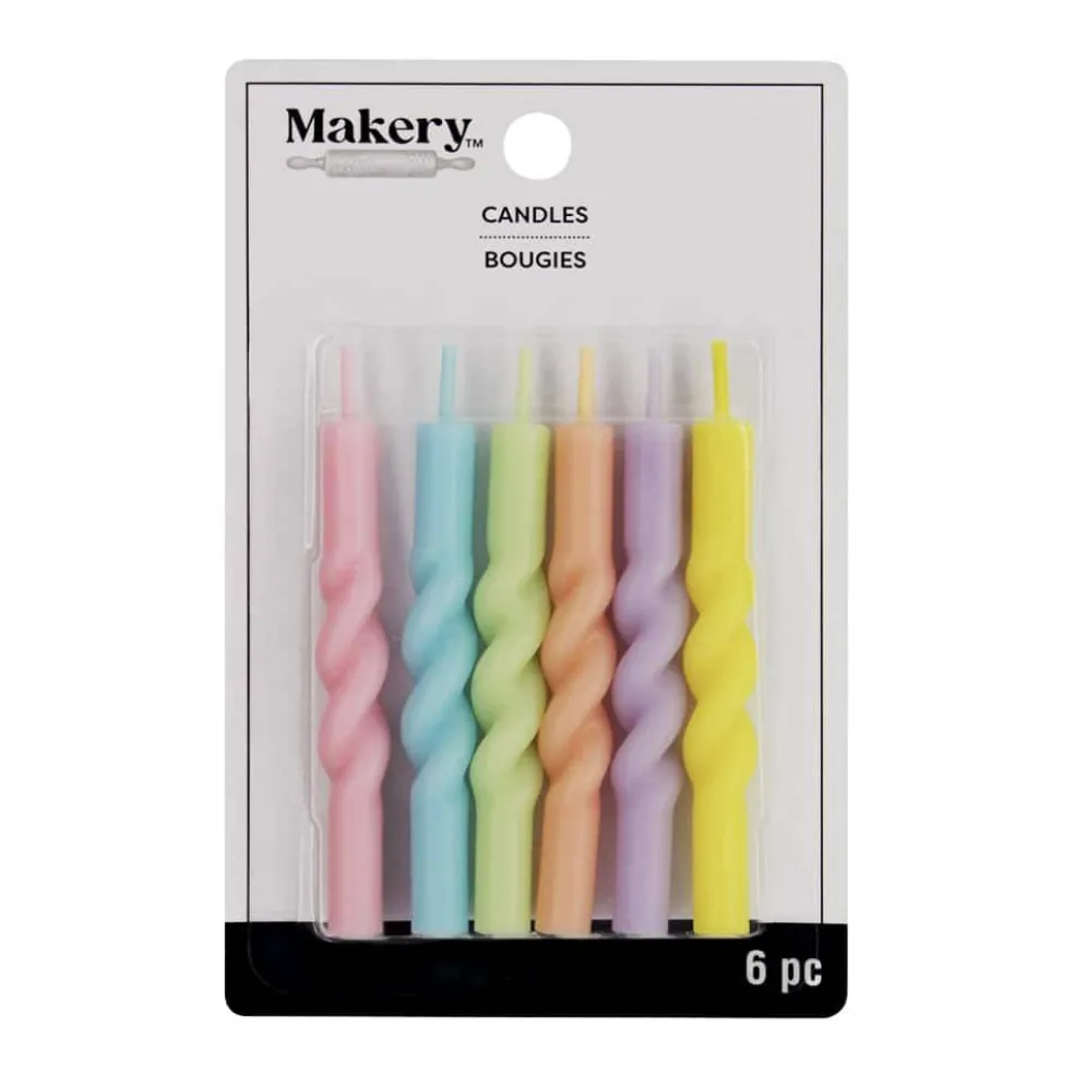 Multicolor Spiral Candles, 6ct. by Makery™