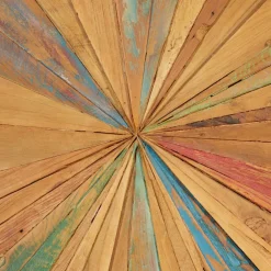 Multicolor Starburst Teak Wood Wall Décor
