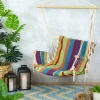 37" Multicolor Stripe Outdoor Patio Hammock Chair with Armrests