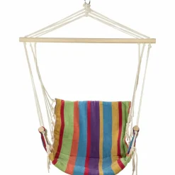 37" Multicolor Stripe Outdoor Patio Hammock Chair with Armrests