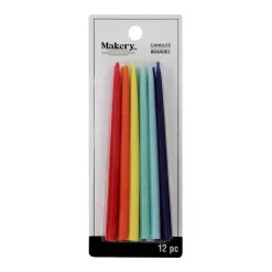 Multicolor Taper Candles, 12ct. by Makeryâ„¢