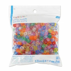 Multicolor Transparent Pony Beads, 9mm by Creatologyâ„¢