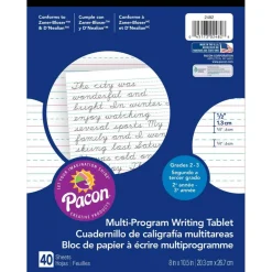 Multi-Program Handwriting Tablet, D'Nealian/Zaner-Bloser, 1/2" x 1/4" x 1/4" Ruled Short, 8" x 10-1/2", 40 Sheets