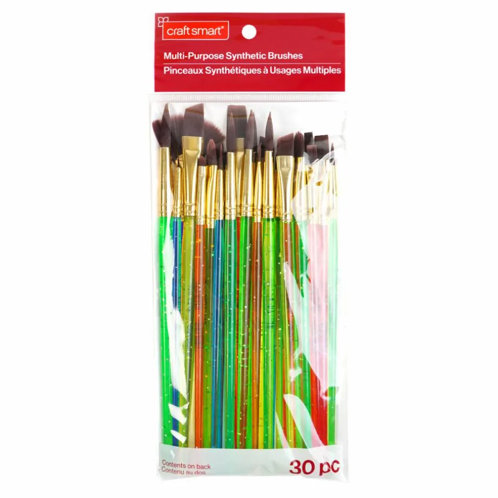 Multi-Purpose 30 Piece Synthetic Brush Set by Craft Smart®