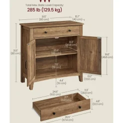 Multi Purpose Storage Sideboard Cabinet with Drawer, Farmhouse Console Cabinet with Adjustable Shelf for Home Organization