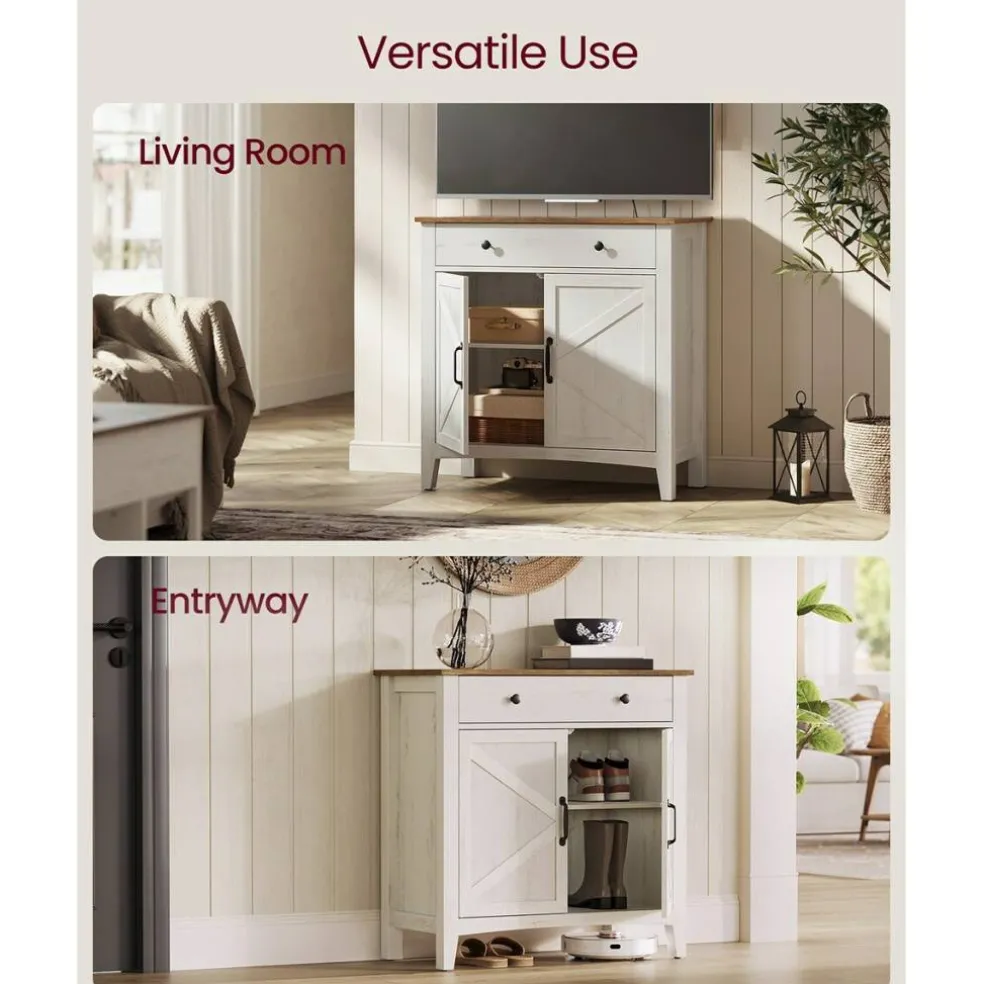 Multi Purpose Storage Sideboard Cabinet with Drawer, Farmhouse Console Cabinet with Adjustable Shelf for Home Organization