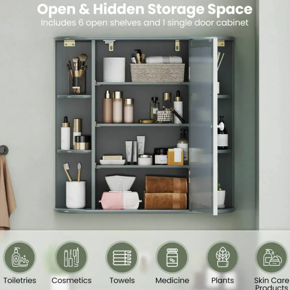 Multipurpose Wall Surface Bathroom Storage Cabinet Mirror
