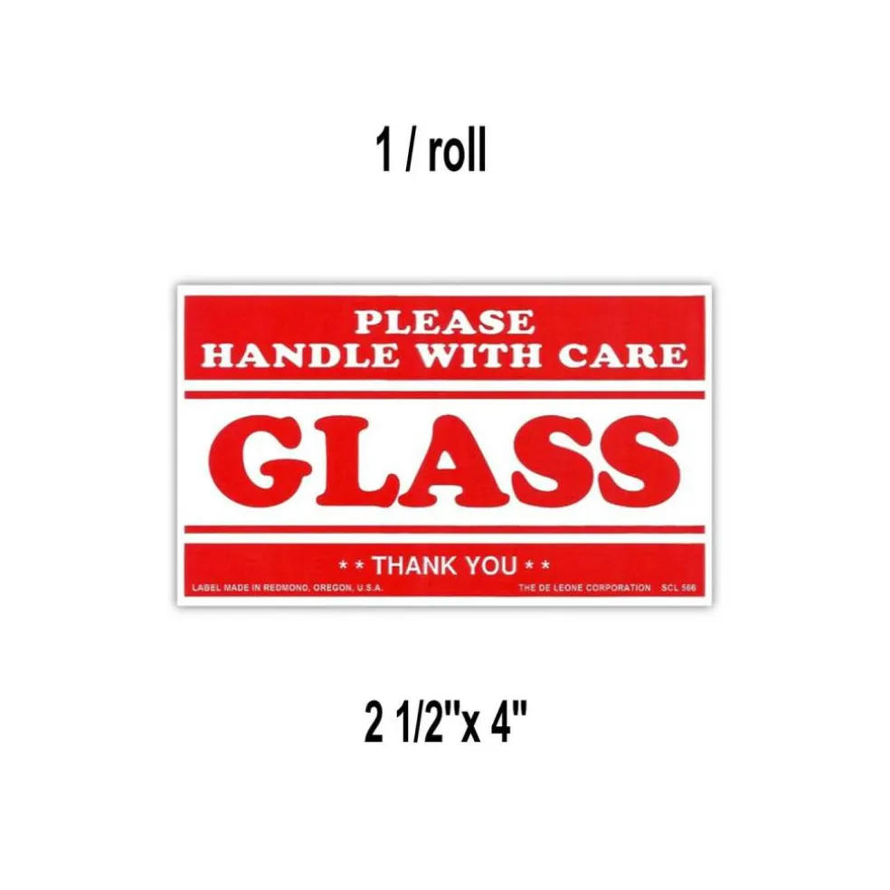Multi-Purpose 2 1/2 '' x 4" Glass Labels 500 Labels per Roll
