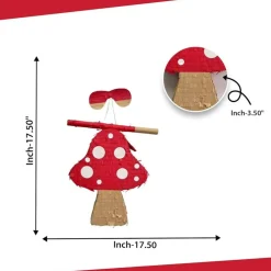 Mushroom Themed Pinata, Red & Brown Color with White Dots, Elevate Your Woodland Birthday Celebration with Vibrant Supplies and Eye Catching Decoration, Forest Party Favor