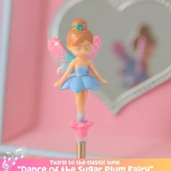 Musical Fairy Jewelry Box for Girls - Kids Music Box with Spinning Fairy and Mirror, Princess Birthday Gifts for Little Girls, Childrens Jewelry Boxes for Ages 3-10 - 6 x 4.7 x 3.5 in
