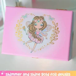 Musical Fairy Jewelry Box for Girls - Kids Music Box with Spinning Fairy and Mirror, Princess Birthday Gifts for Little Girls, Childrens Jewelry Boxes for Ages 3-10 - 6 x 4.7 x 3.5 in