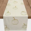 90'' Mustard Yellow Mini Pumpkin Pattern Cotton Twill Runner
