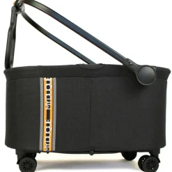 My Duque: Bicycle Basket - Black - 2-In-1 Shopping Utility Cart, Bike Adapter, Push-Pull Handle, Wheeled, Folding