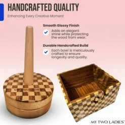 My Two Ladies | Artisan Yarn Caddy & Square Bowl Set