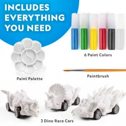 National Geographic™ Paint Your Own Dino Race Cars Kit