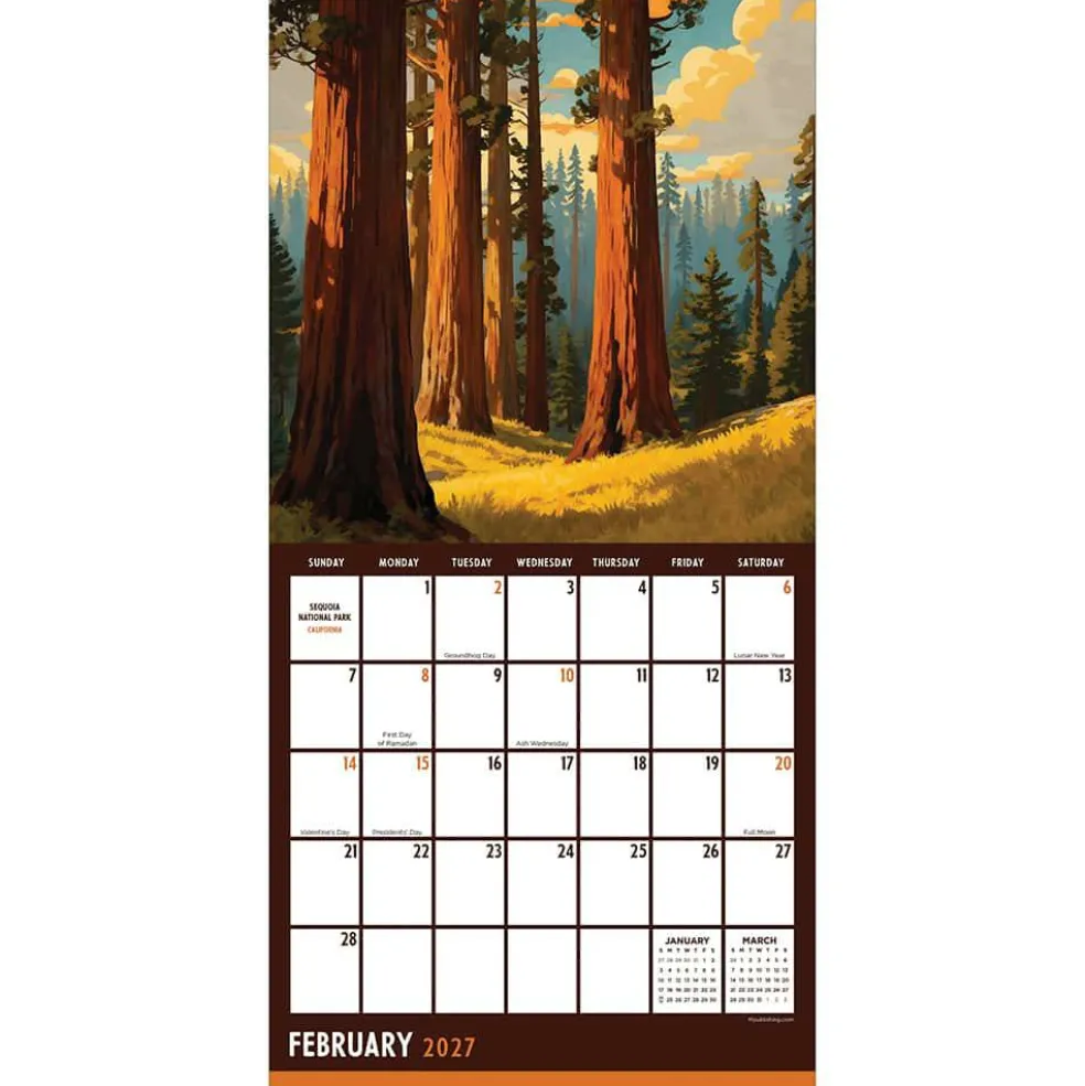 2027 National Parks-Art Mini Calendar