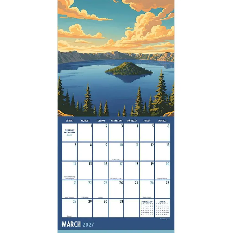 2027 National Parks-Art Mini Calendar