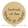 500 Natural Black 1.5" Round Self Adhesive Handmade Love STICKERS DIY Crafts