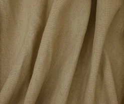 Natural Brown Solid Linen Woven Shirting Fabric By the Yard