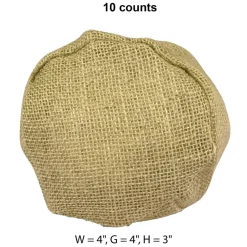 Natural Burlap Round Bottom Bag 4" x 4" x 3" Compact and Practical