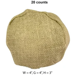 Natural Burlap Round Bottom Bag 4" x 4" x 3" Compact and Practical