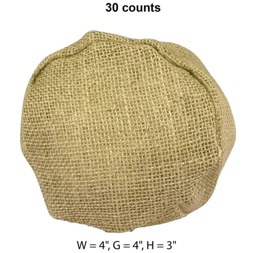 Natural Burlap Round Bottom Bag 4" x 4" x 3" Compact and Practical