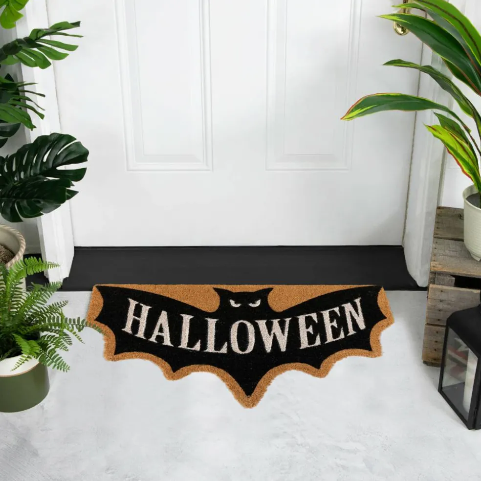 Natural Coir Halloween Bat Shaped Doormat