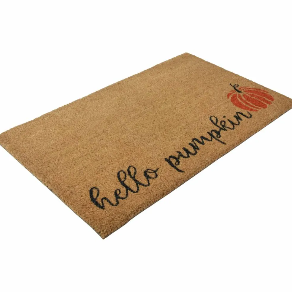 Natural Coir Hello Pumpkin Fall Harvest Doormat